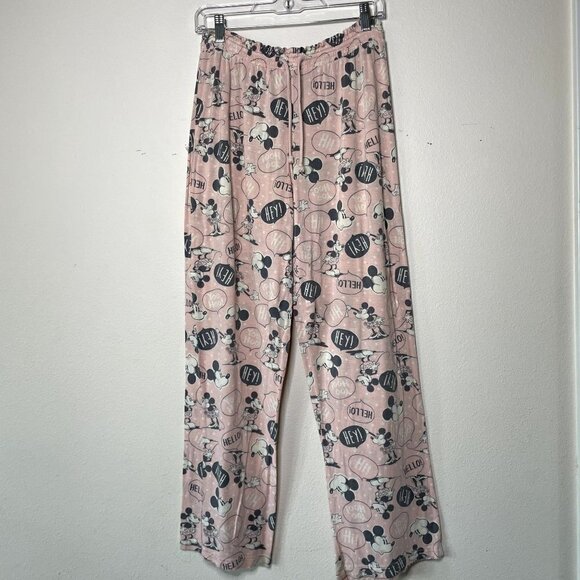 Disney Mickey & Minnis Mouse Pajama Set PJs Long Sleeve Juniors Medium 7-9 - Picture 4 of 7